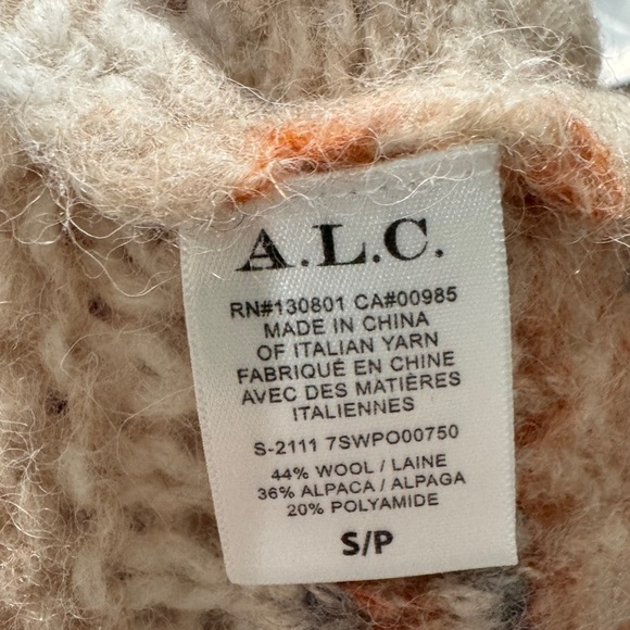 NWT A.L.C. Selina Space Dye Striped Wool Alpaca Blend Turtleneck Sweater Small - Picture 16 of 16